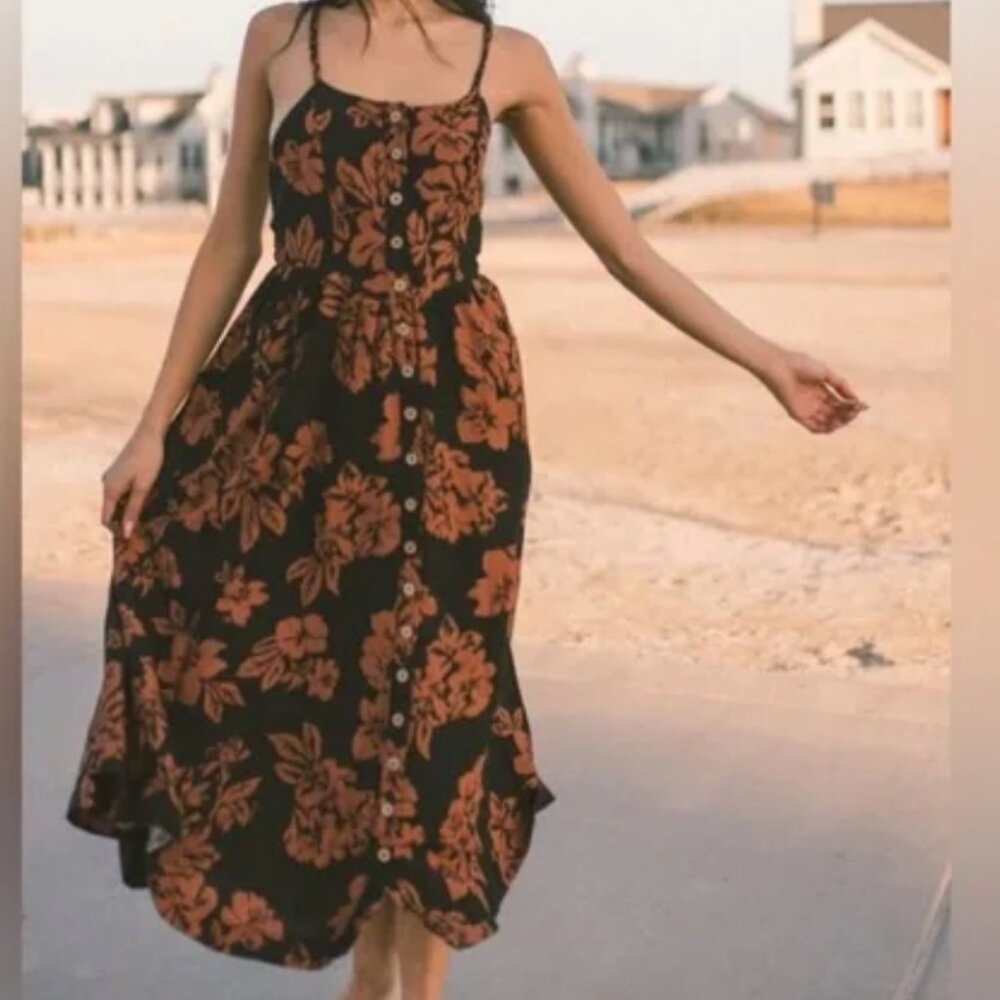 Free People Perfect Linen Sundress in Dark Combo